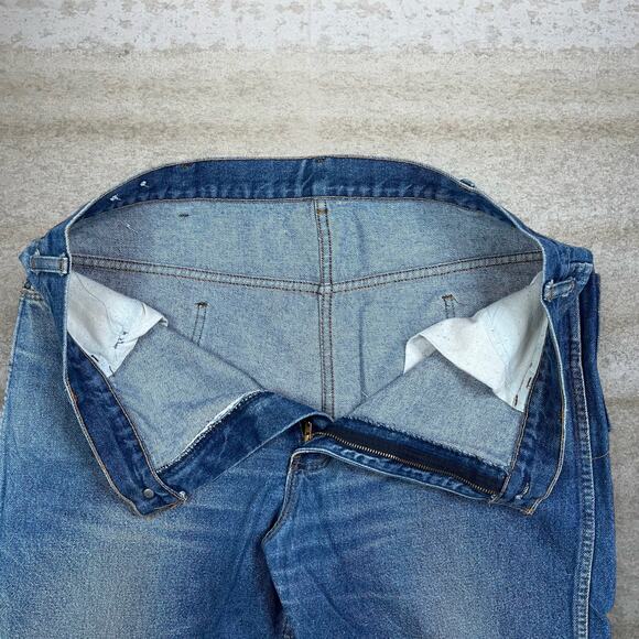 True Vintage Saddle King Jeans Medium Wash Denim Thrashed Work Wear Baggy 70s - Picture 4 of 5